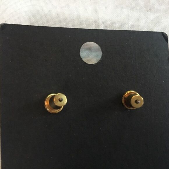 Black and Faux Pearl Pierced Earrings - Picture 4 of 5